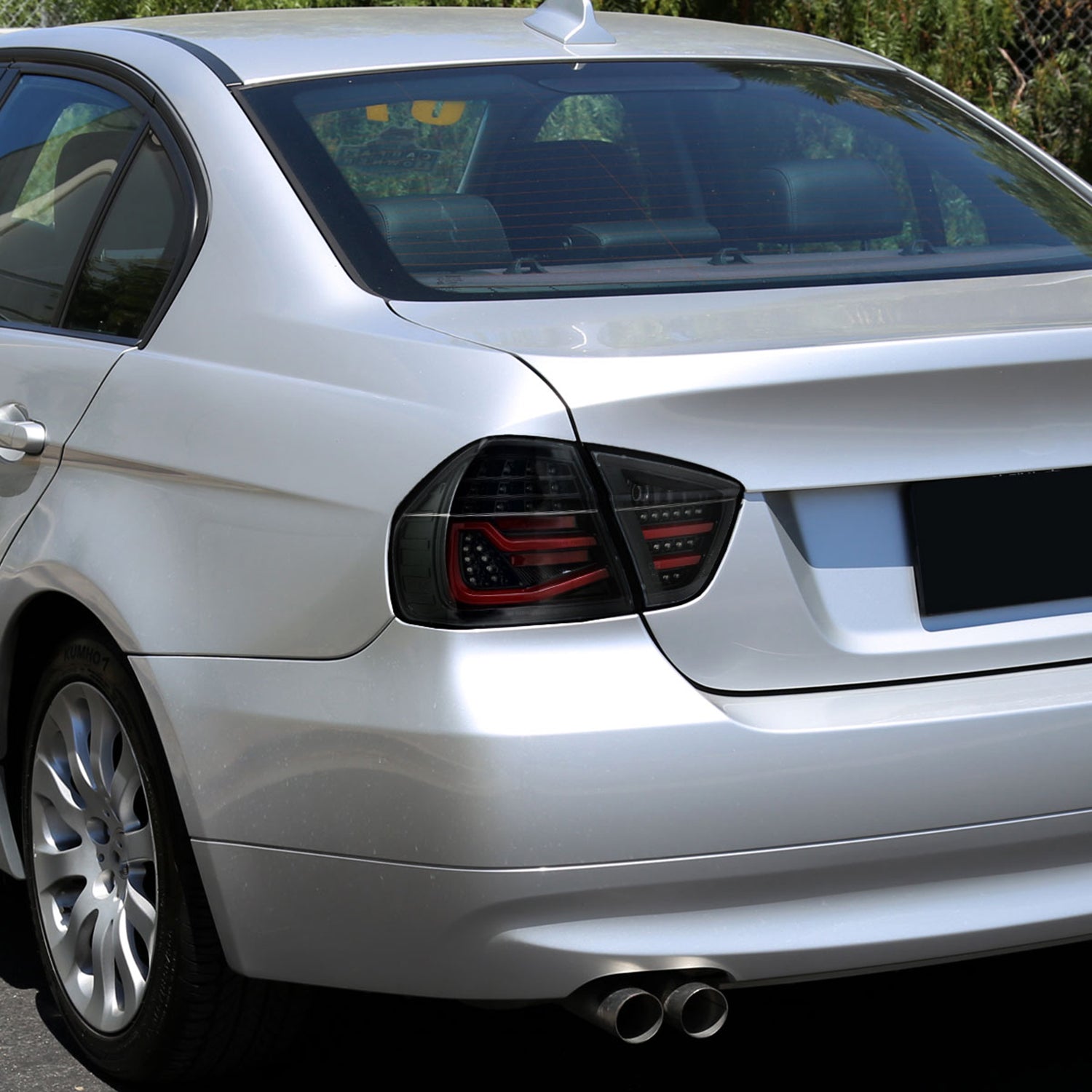 2006-2008 BMW E90 3 Series Sedan LED Tail Lights Jet Black/Clear Lens