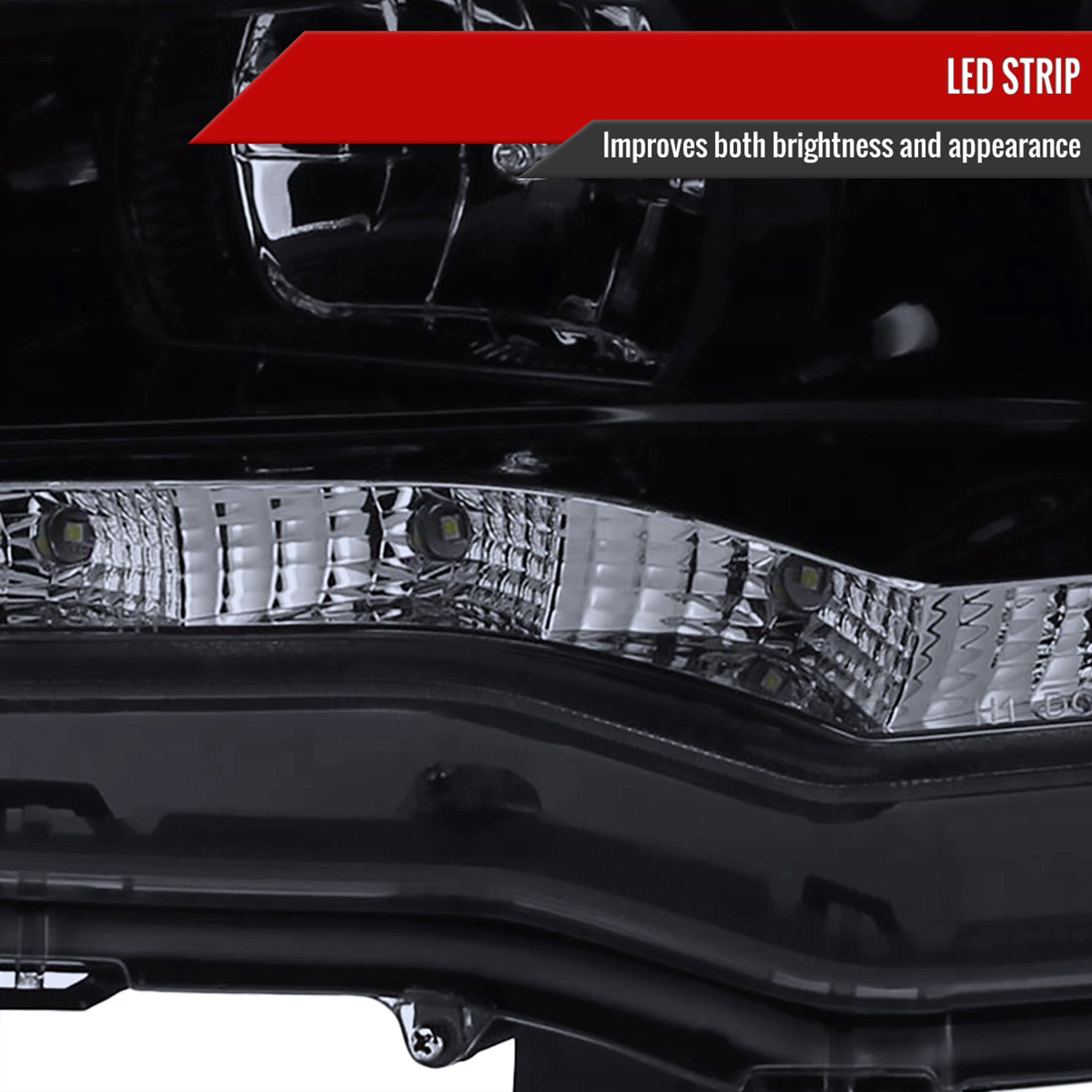 2008-2015 Mitsubishi Lancer EVO Projector Headlights SMD LED Light Strip Smoke