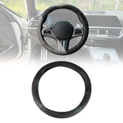 14.5-15.5’’ Steering Wheel Cover Red Stitches Leather Anti-slip Breathable