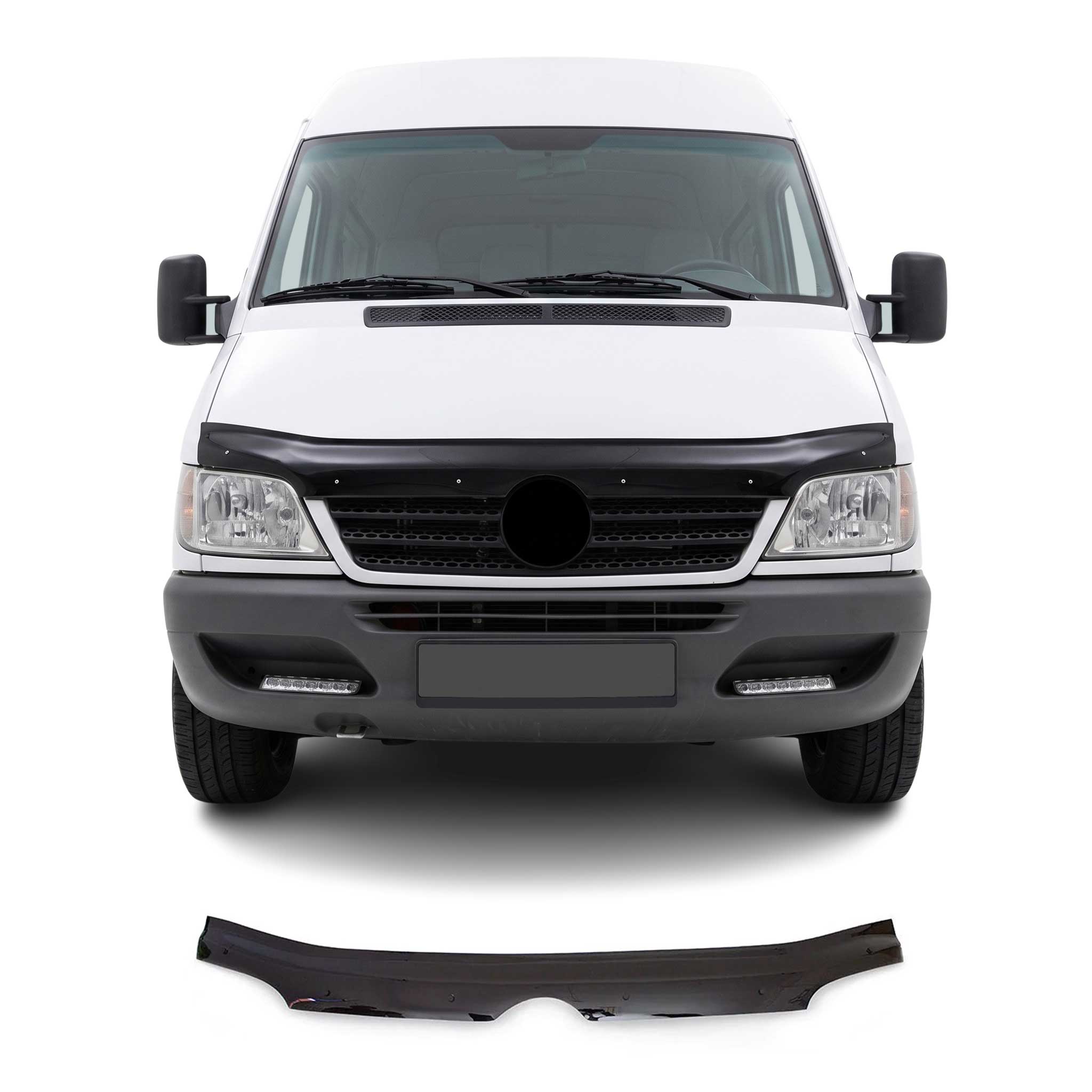 2003-2006 Dodge Sprinter Front Bug Shield Hood Deflector 1 Pc Smoke