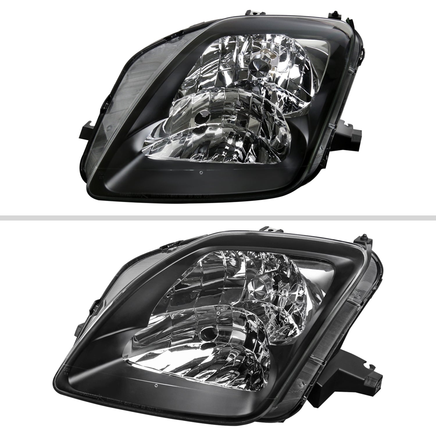 1997-2001 Honda Prelude Factory Style Headlights Matte Black/Clear Lens