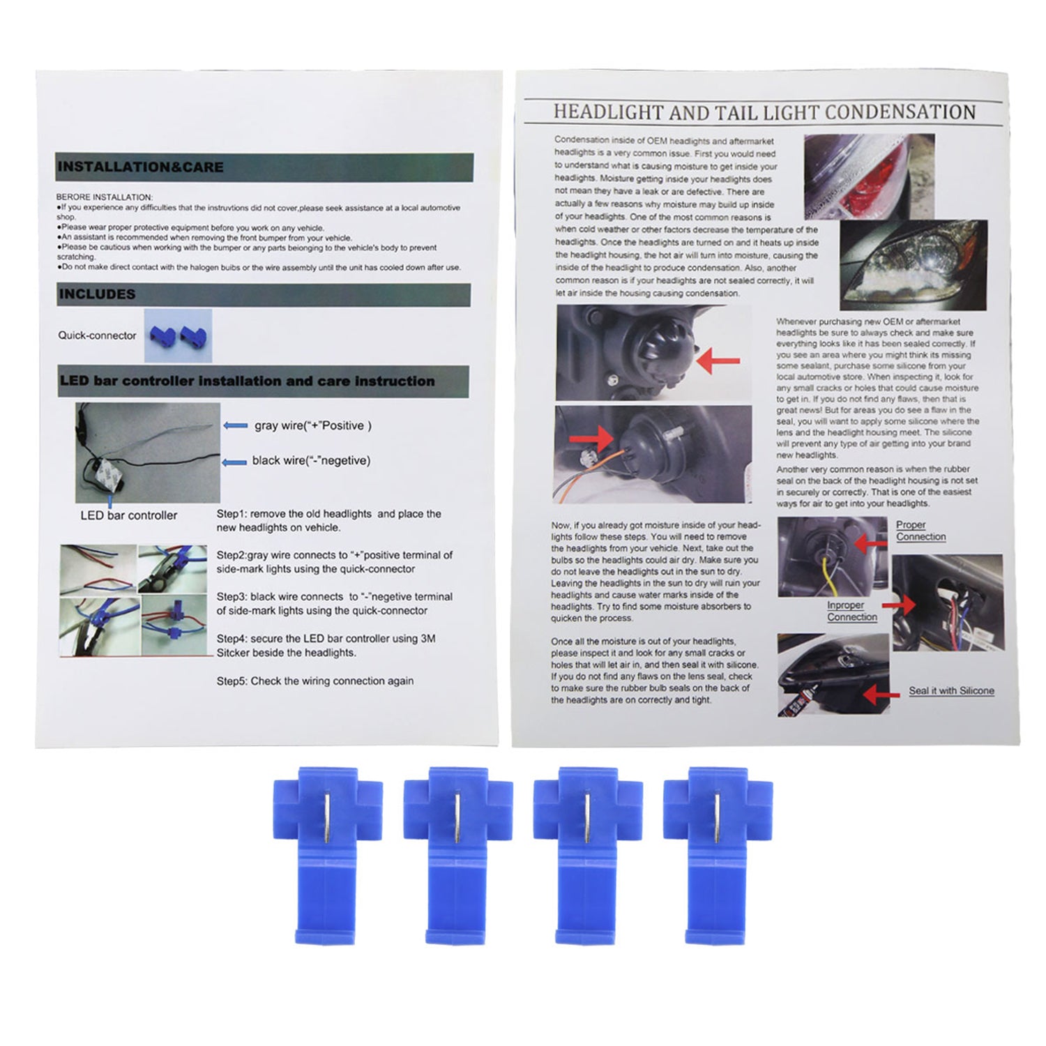 2009-2019 Dodge Ram 1500 2500 3500 Quad Headlights w/LED Tube Chrome/Clear