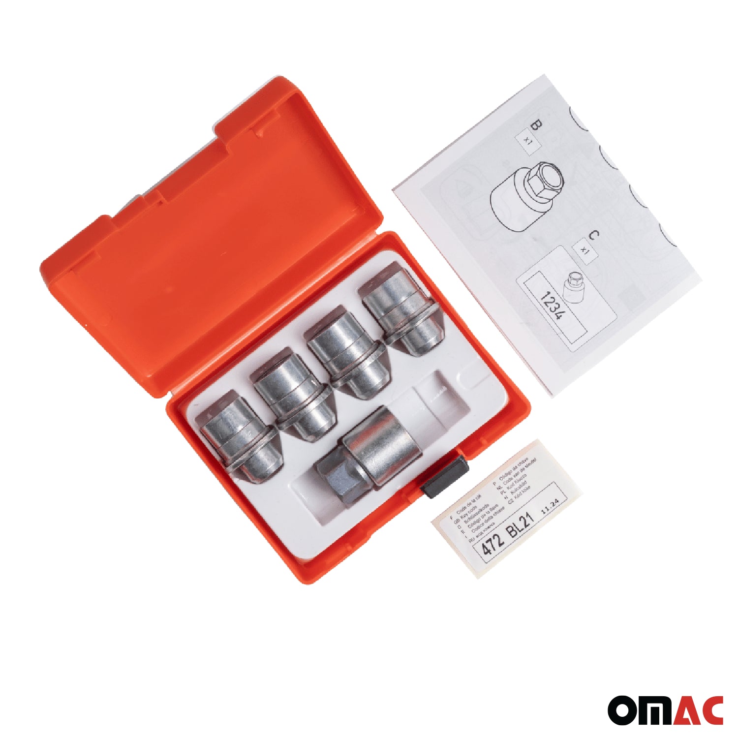 Wheel Lock Kit for Toyota 4Runner Camry Corolla Highlander Tacoma M12X1,5 Silver