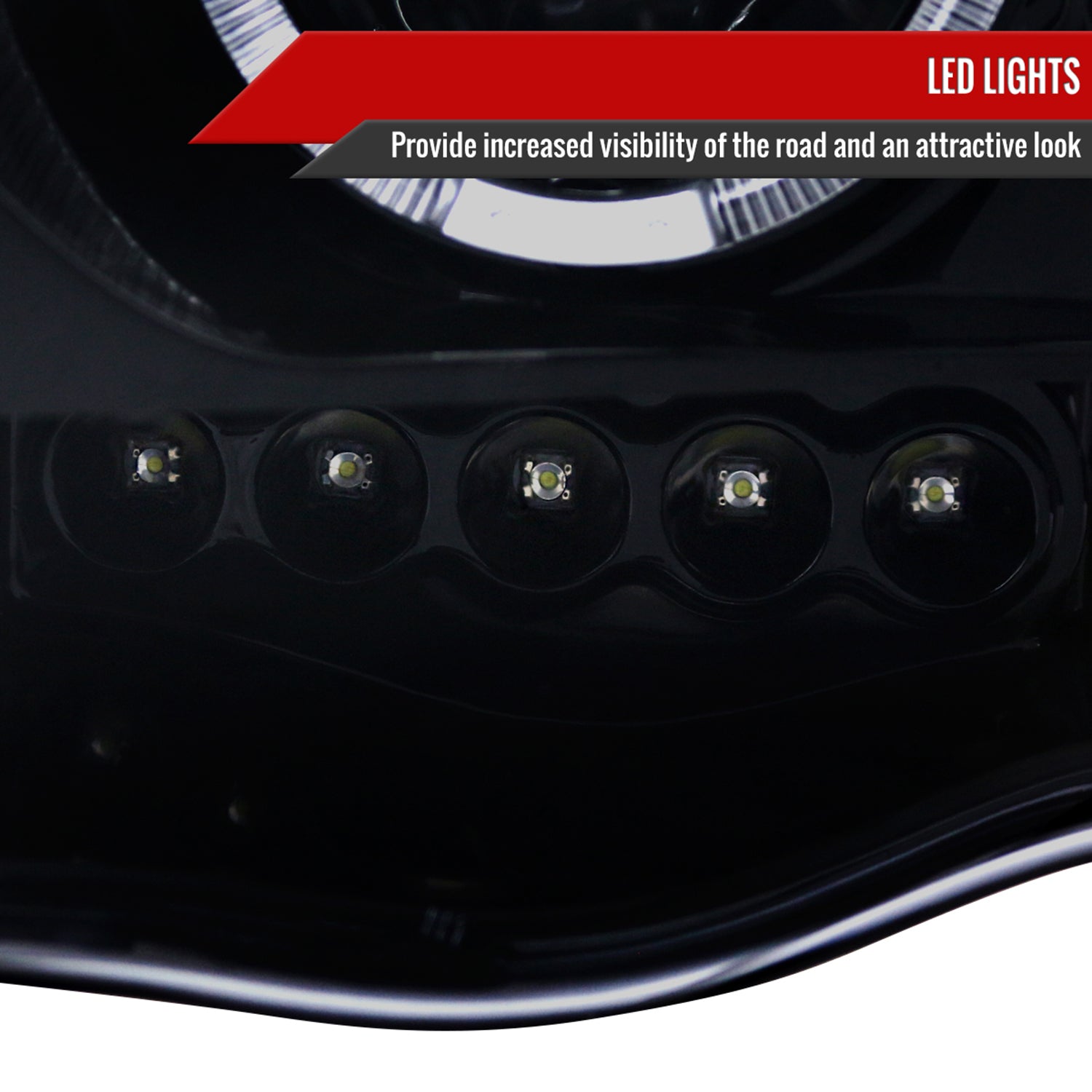 2002-2005 Dodge RAM 1500/ 03-2005 RAM 2500 3500 Dual Halo Headlights Smoke