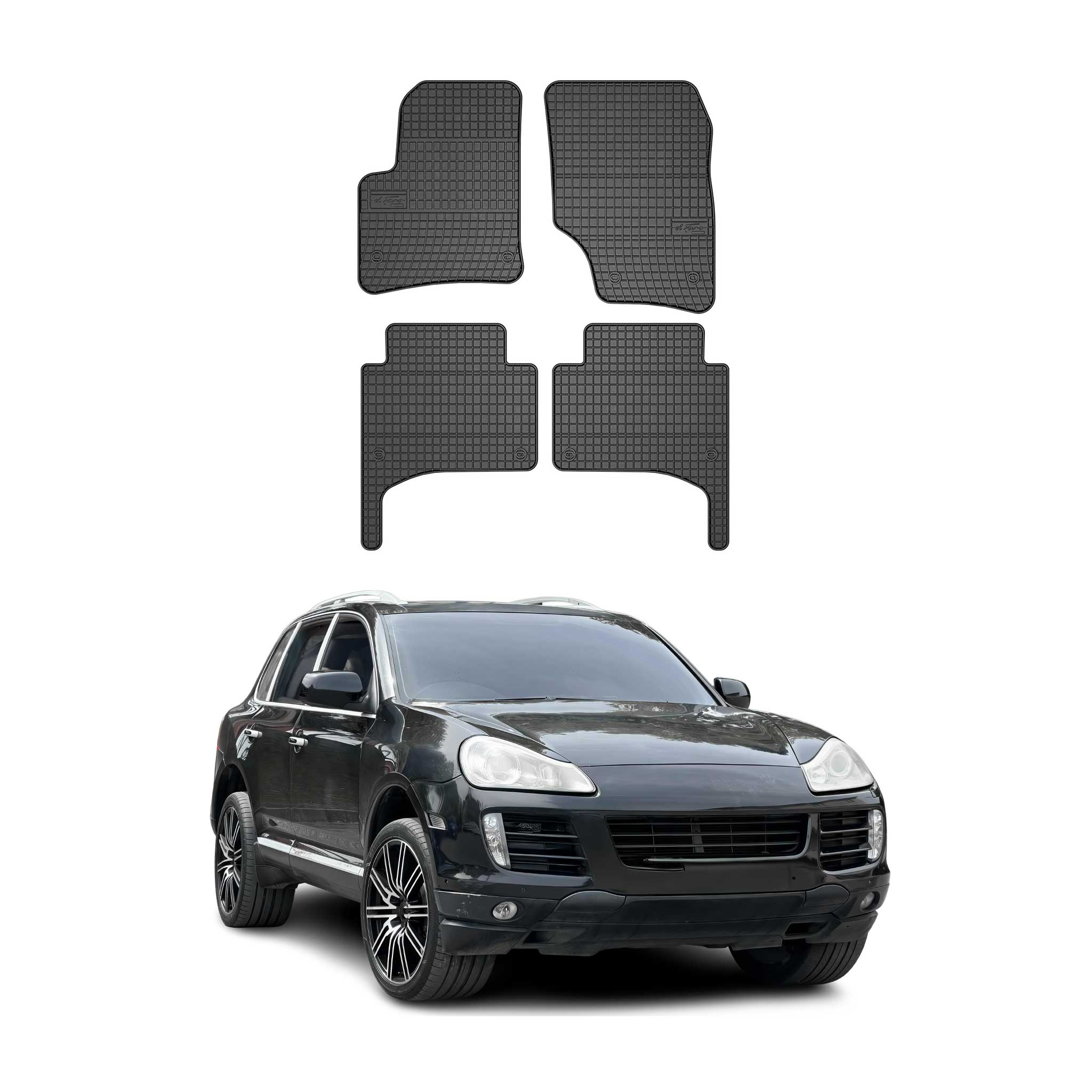 2003-2010 Porsche Cayenne Floor Mats Liners Full Set All Weather Rubber Black