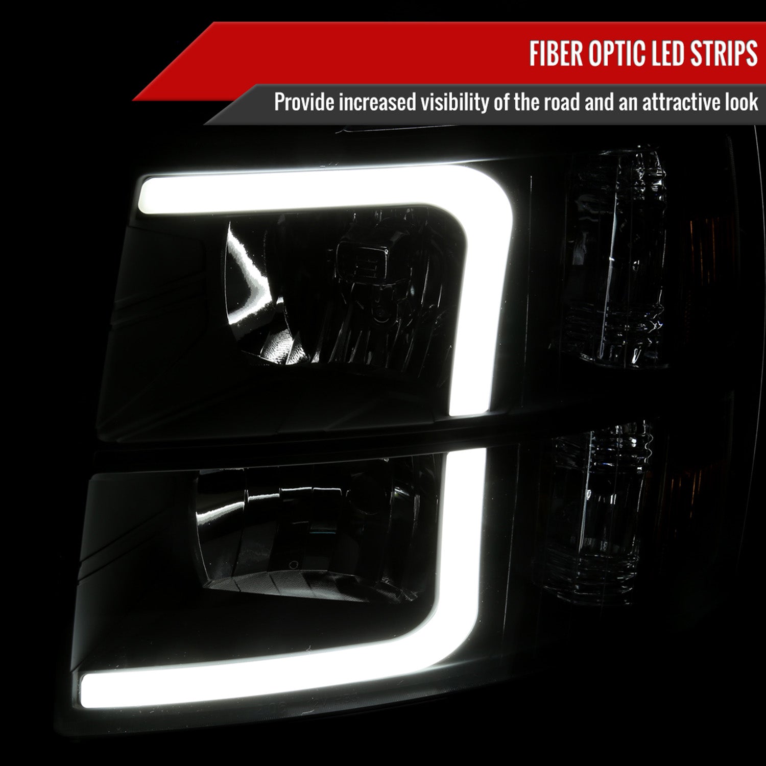 2007-2013 Chevy Silverado 1500 2500HD 3500HD LED Headlights Amber Reflector