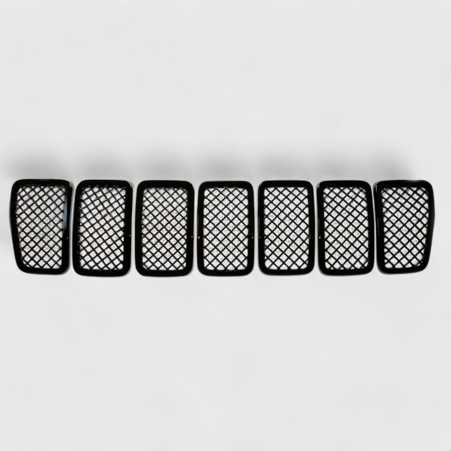 2019-2023 Jeep Cherokee Grille Overlay Gloss Black 7Pcs ABS Plastic