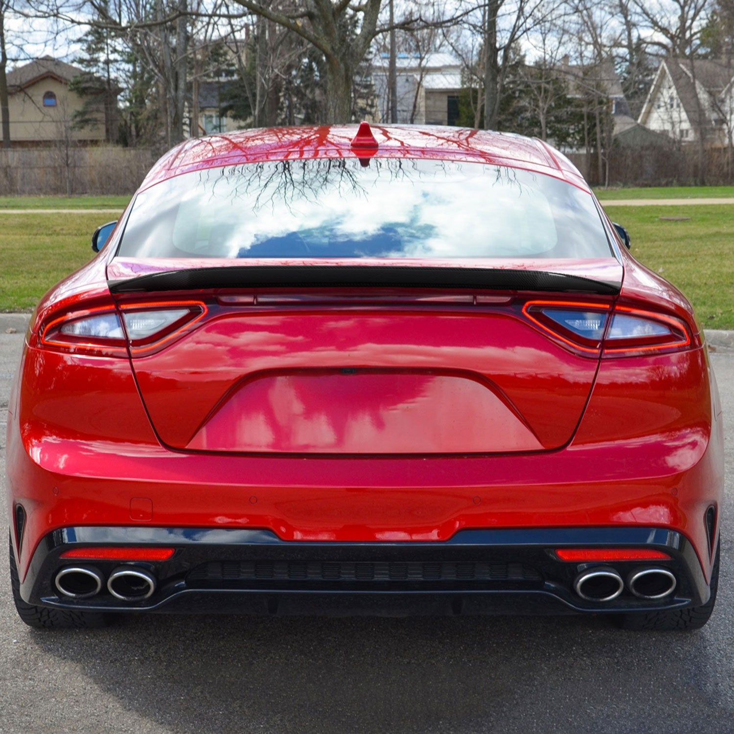 2018-2021 Kia Stinger VT Style Spoiler Lid Carbon Fiber w/ Glossy Black Finish