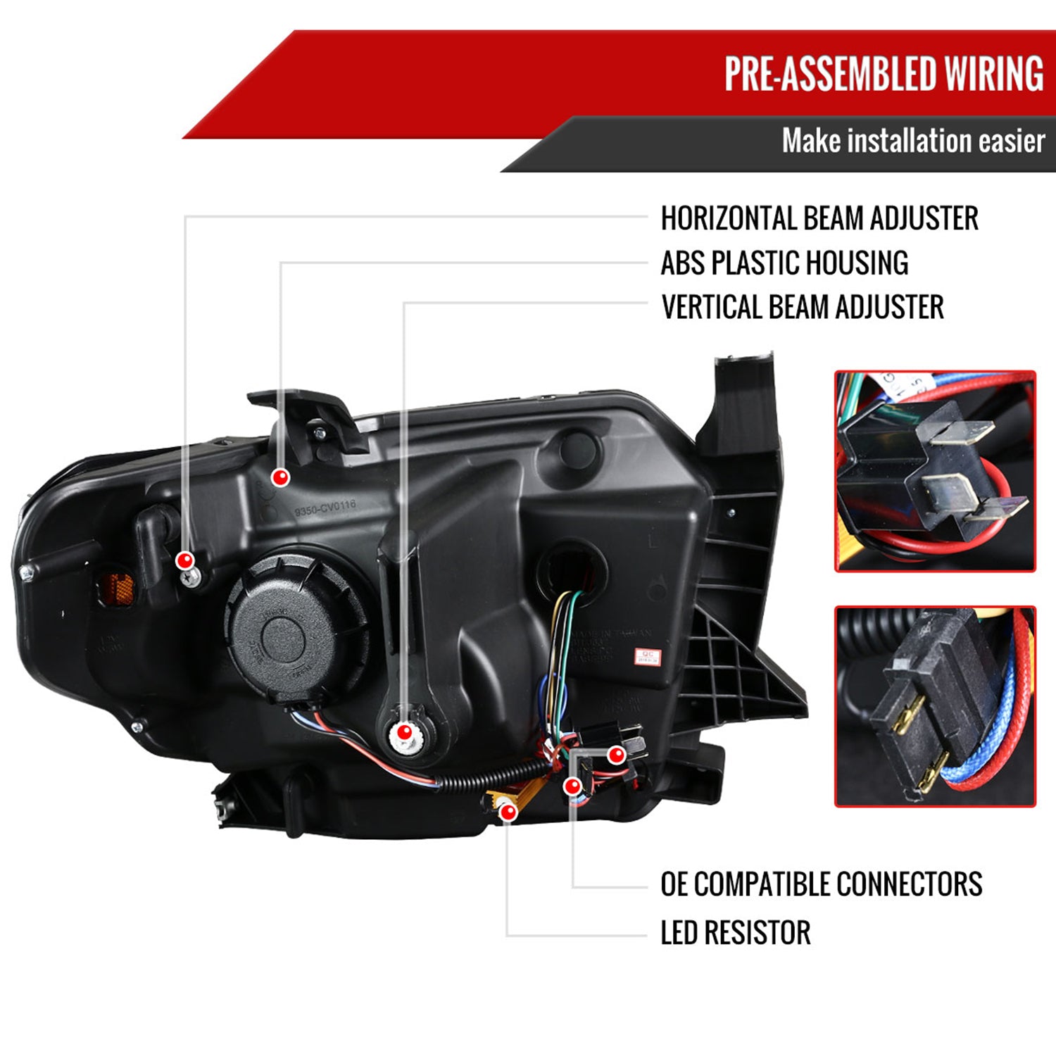 2014-2021 Toyota Tundra LED CBar Projector Headlights Turn Signal Lights Smoke
