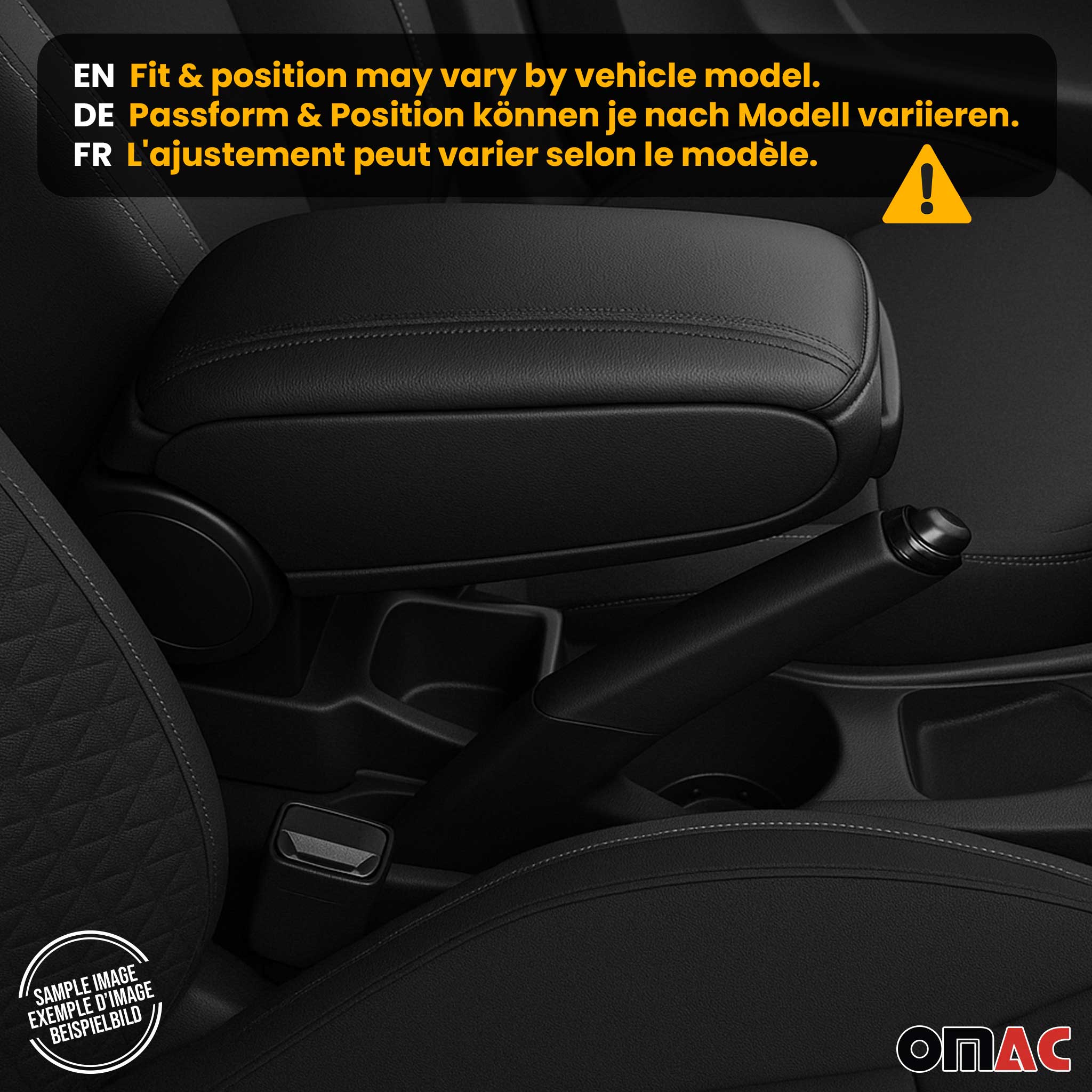 2013-2018 Hyundai i10 Black Center Console Armrest Plastic PU Leather 1Pc