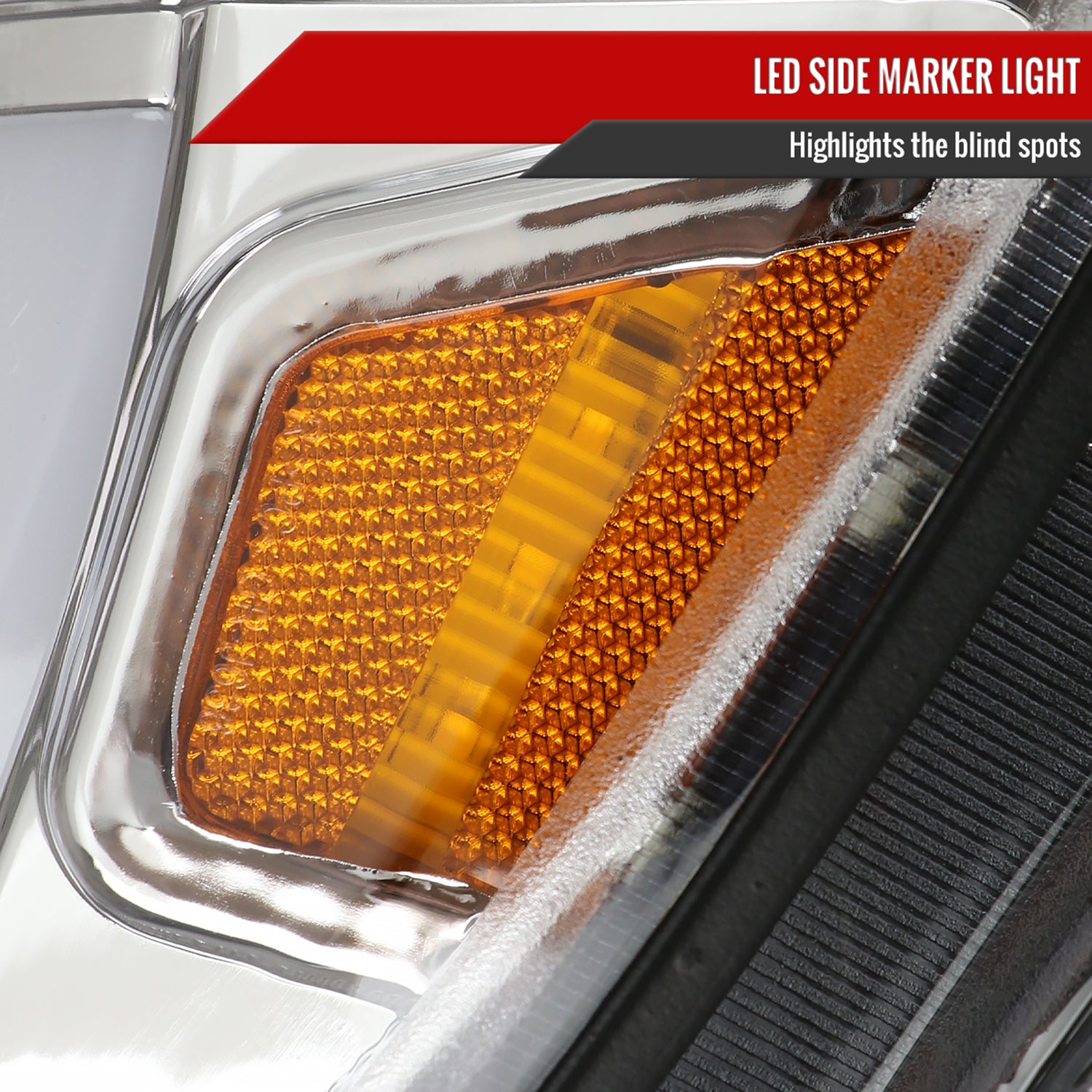 2015-2021 Chevy Colorado LED Bar Projector Headlights Chrome/Clear Lens