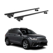 Roof Rack Cross Bars Carrier for Volkswagen Tiguan II 2018-2024 Alu Black 2Pcs