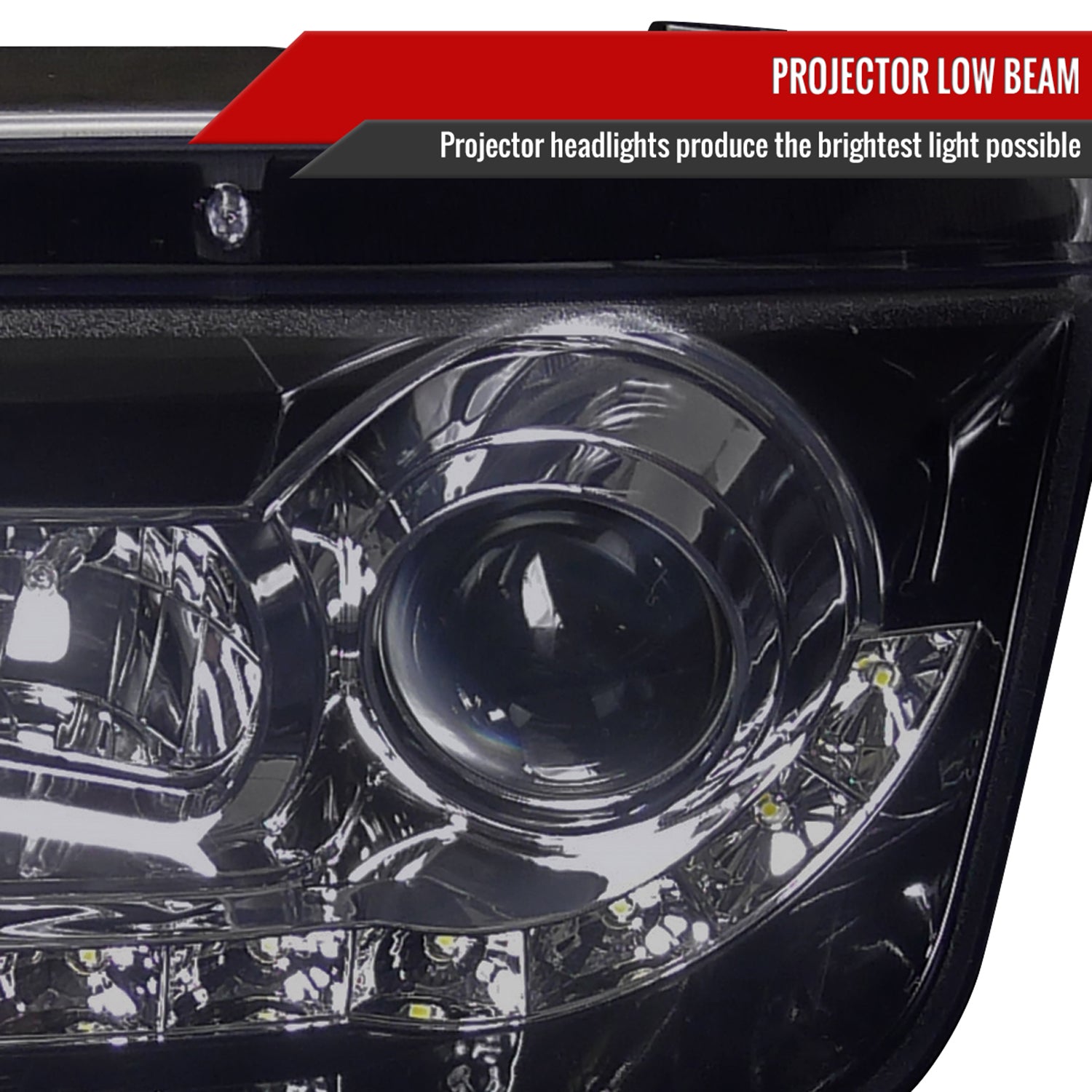 1999-2004 VW Jetta/Bora Projector Headlights R8 LED Light Black/Smoke Lens