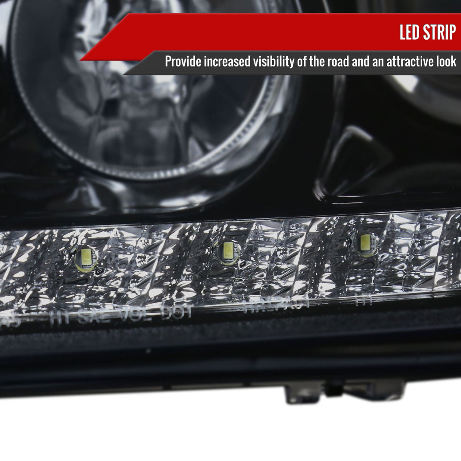 2002-2005 Mercedes Benz W163 ML Class Projector Headlights SMD LED Light Smoke