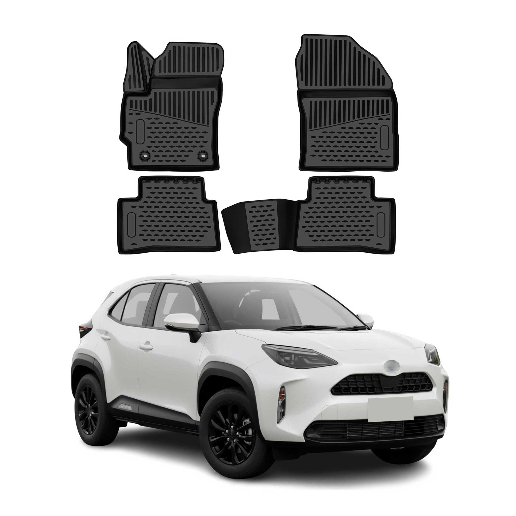 OMAC Floor Mats Liner for Toyota Corolla Cross Hybrid 2023-2026 Rubber TPE Black