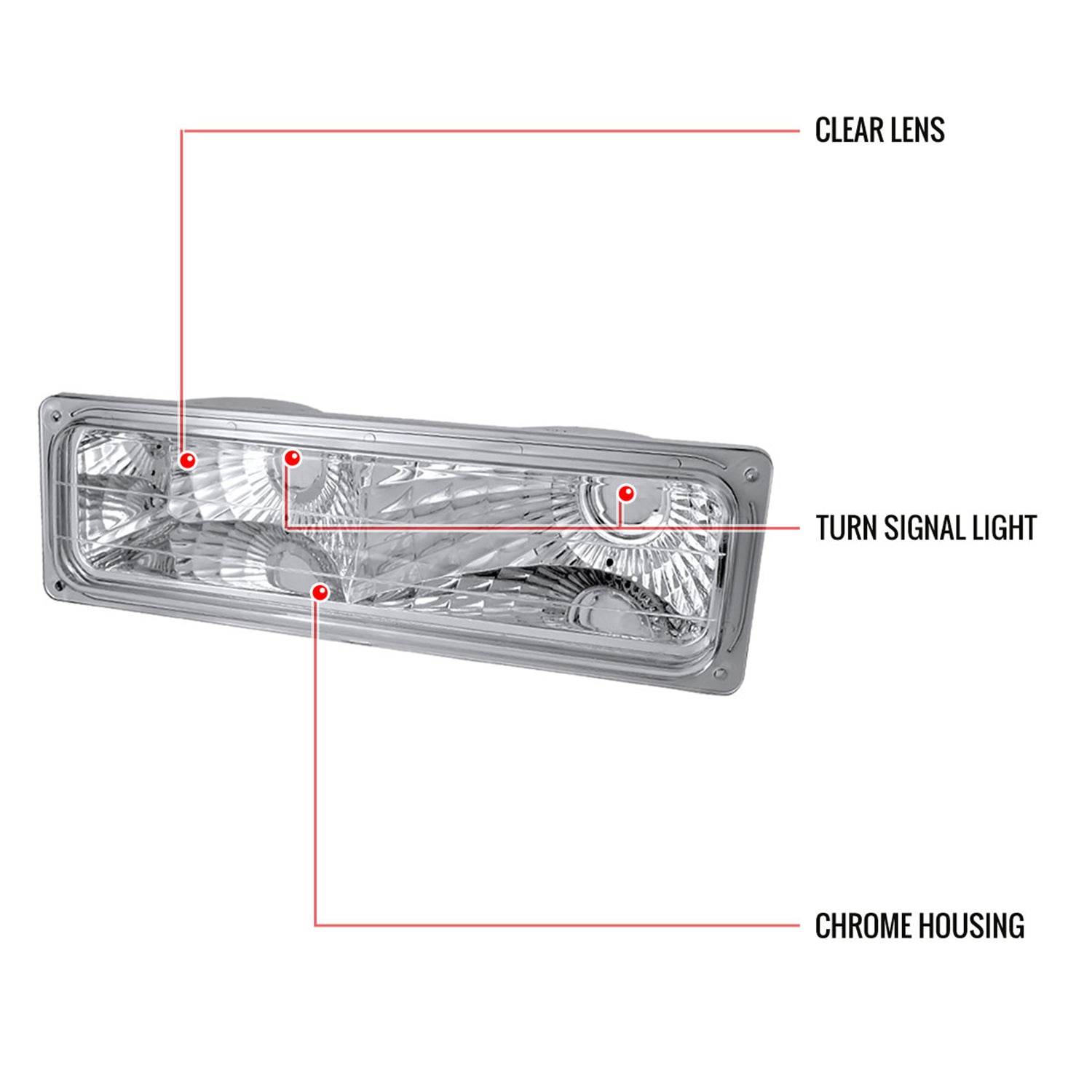 1994-1998 Chevy C/K 1500 2500/Tahoe Dual Halo Headlights &Corner Signal Chrome