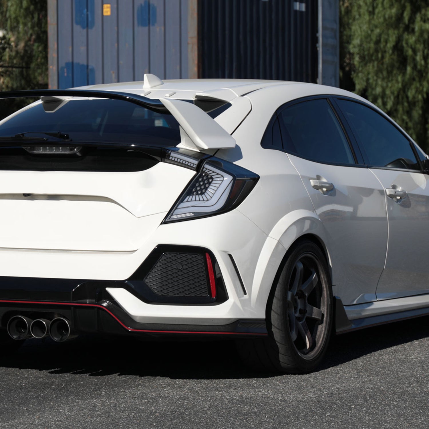 2017-2021 Honda Civic Hatchback Turn Signal LED Tail Lights Matt Black/Clear