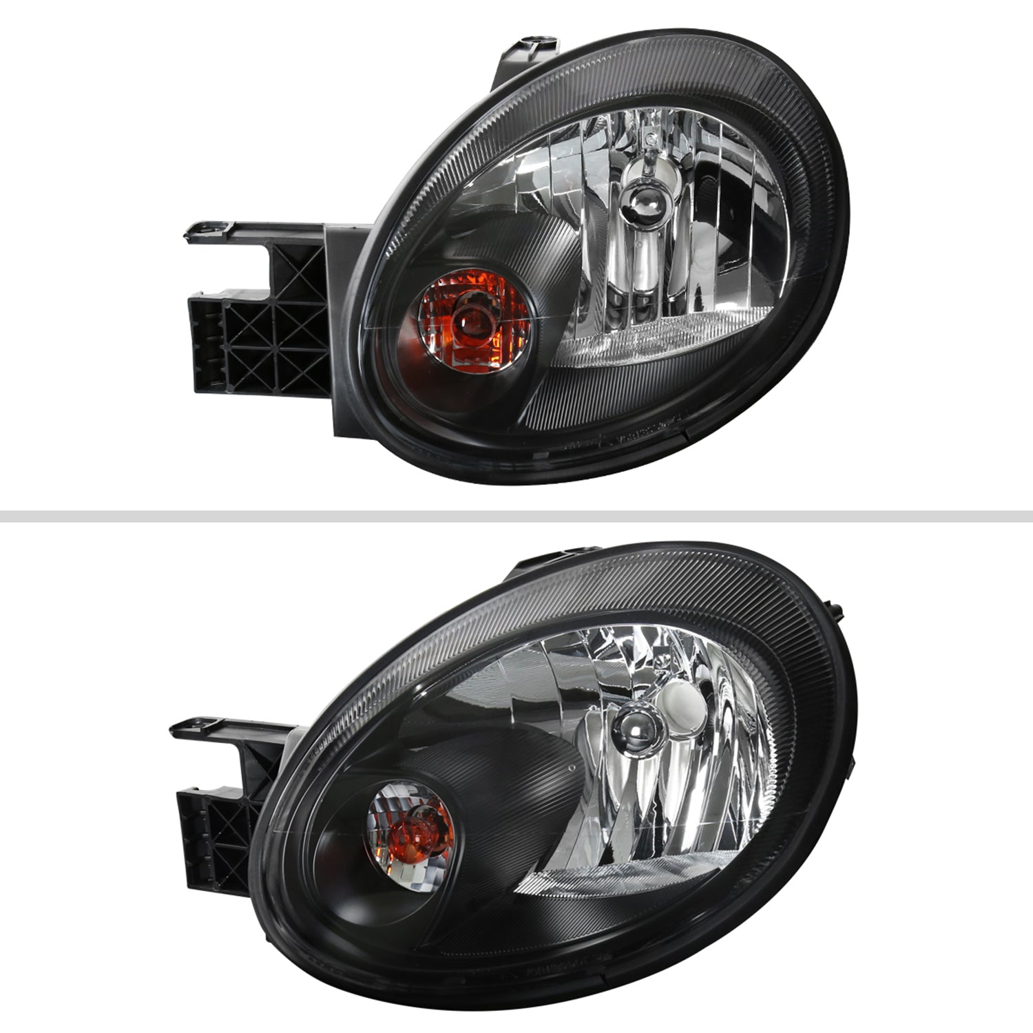 2003-2005 Dodge Neon Factory Style Headlights Matte Black Housing/Clear Lens