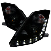 2006-2009 Nissan 350Z SMD LED Light Strip Projector Headlights Black/Smoke