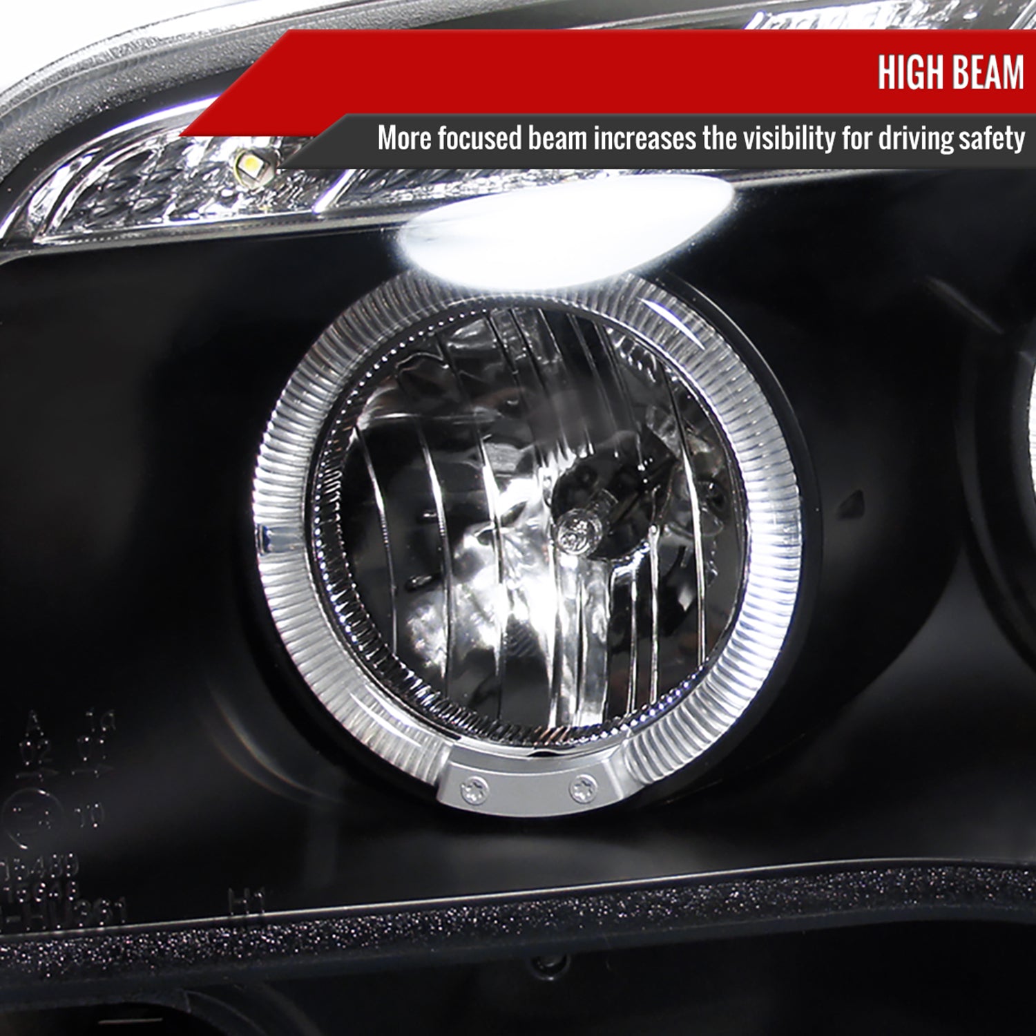 2004-2013 BMW E81 E82 E87 E88 Dual Halo Projector Headlights LED Light Black