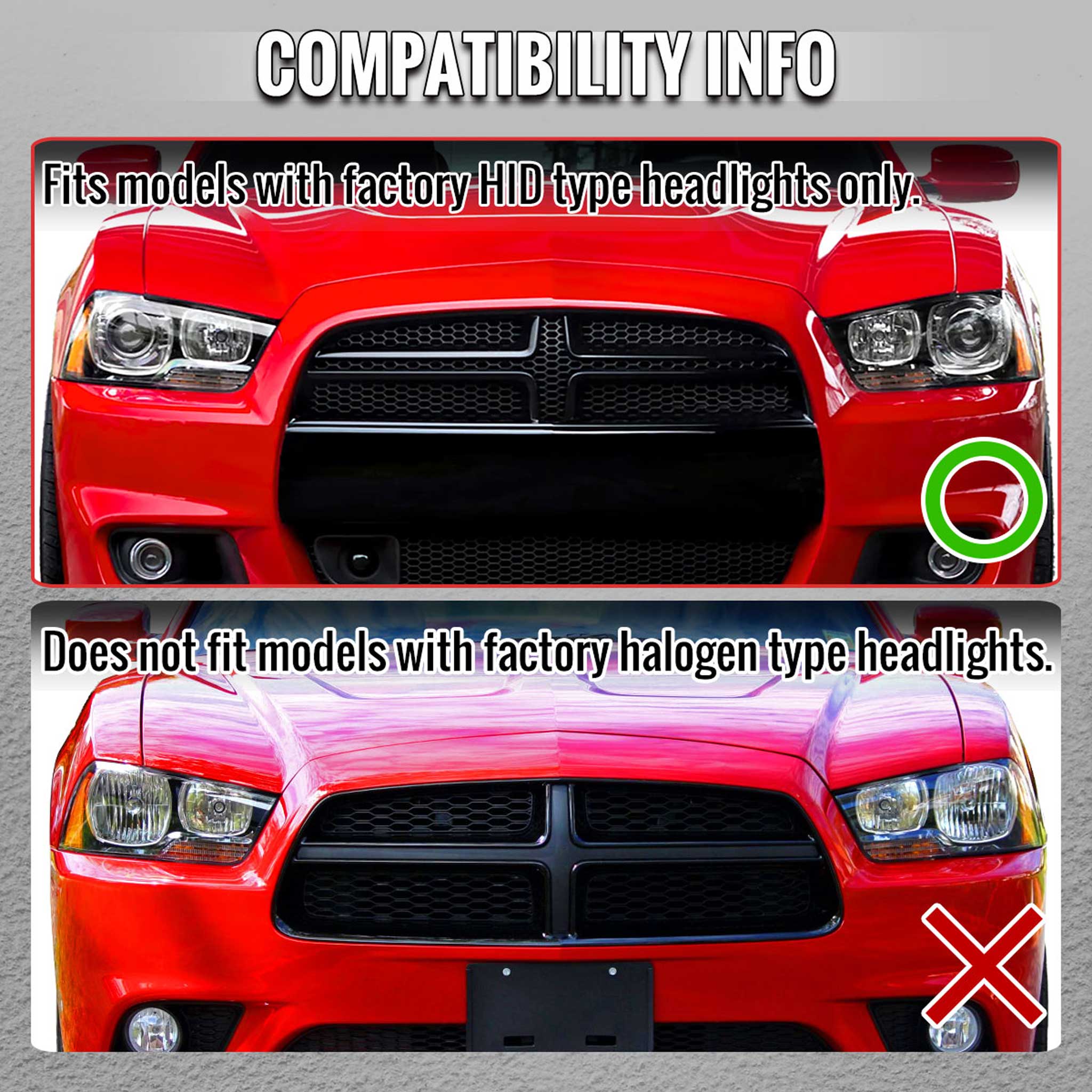 For Dodge Charger 2011-2014 Headlights LED DRL Light Strip Turn Signal Side Marker Chrome Housing Clear Lens