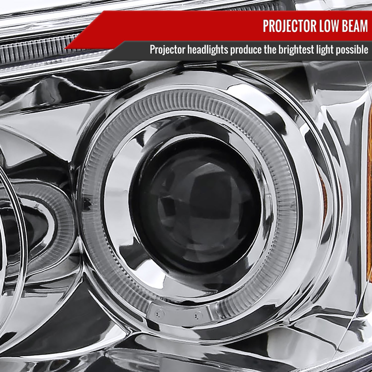 2005-2011 Toyota Tacoma Dual Halo Projector Headlights Chrome/Clear Lens