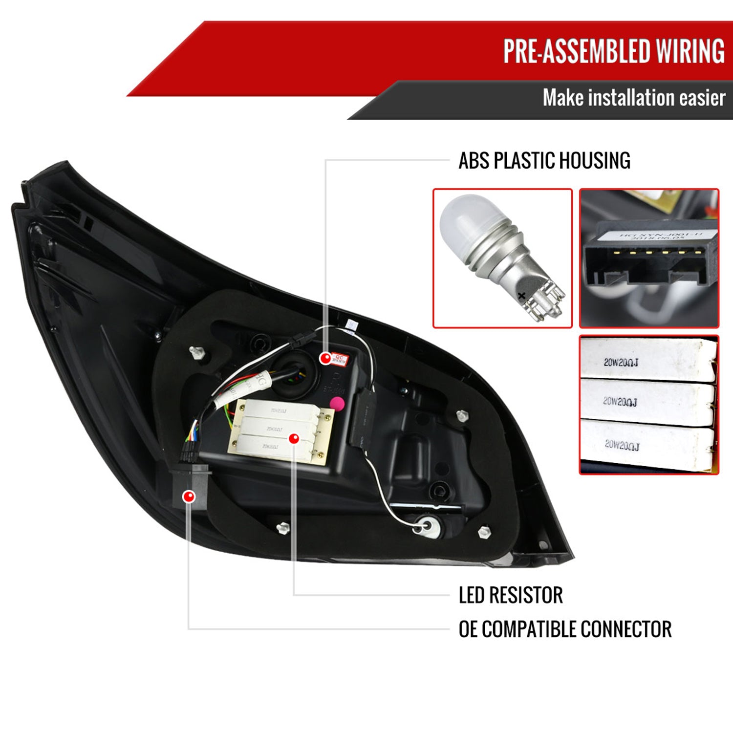 2004-2007 BMW E60 5 Series Sedan LED Tail Lights Glossy Black/Smoke Lens