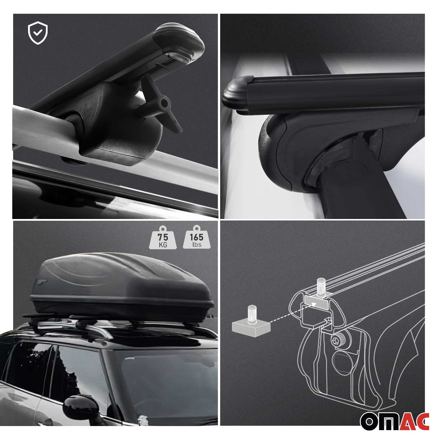 2021-2026 Toyota Sienna Roof Rack Cross Bars Black
