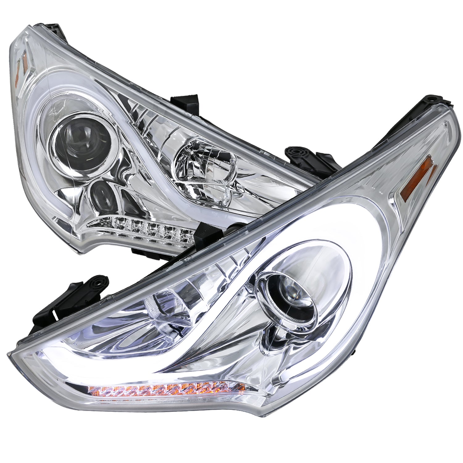 2012-2017 Hyundai Veloster LED Light Bar Headlight Signal Lights Chrome