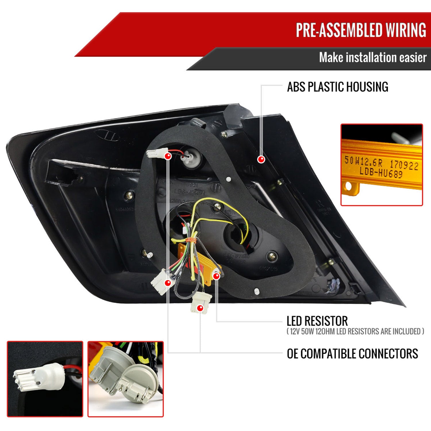 2004-2010 Scion tC LED Tail Lights Glossy Black Housing/Smoke Lens