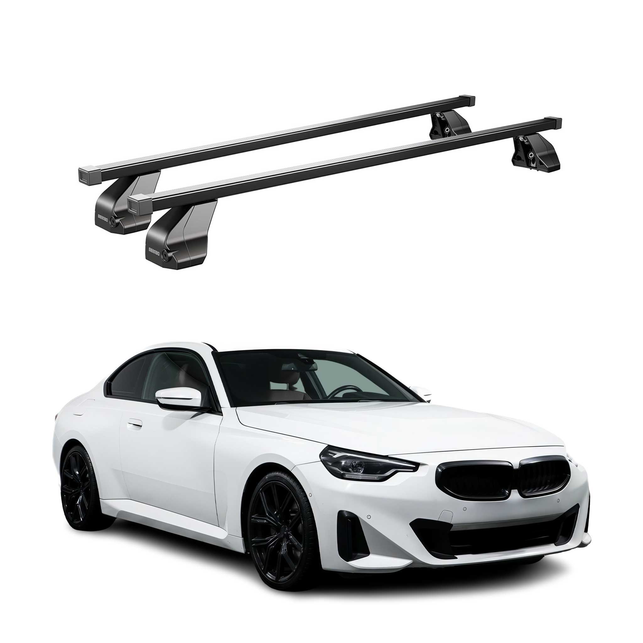 Top Roof Racks Cross Bars fits BMW 8 Series Gran Coupé 2020-2026 Black Steel 2x