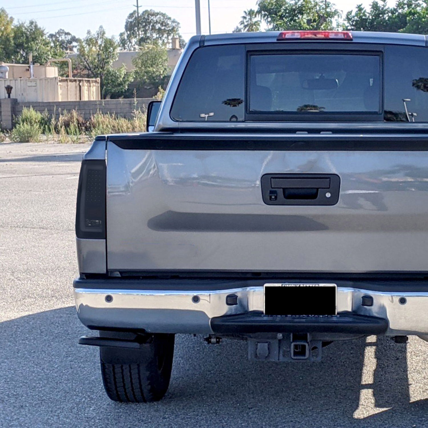 2004-2015 Nissan Titan LED Tail Lights with White LED Tube Glossy Black/Smoke