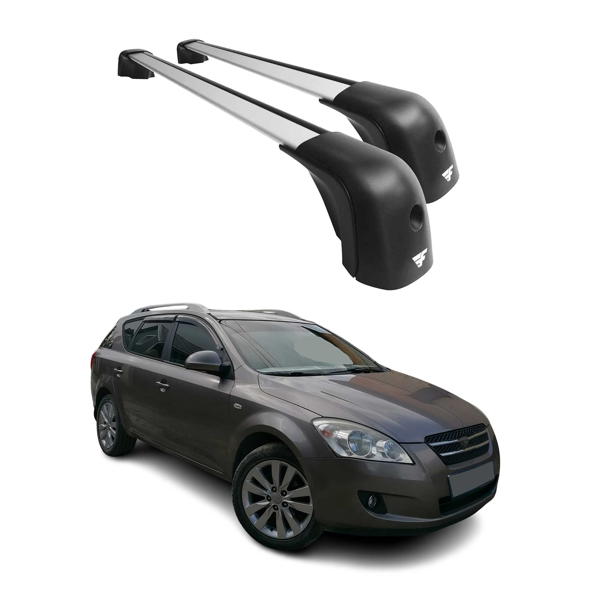 2006-2011 Kia Cee'd Roof Racks Cross Bars Silver
