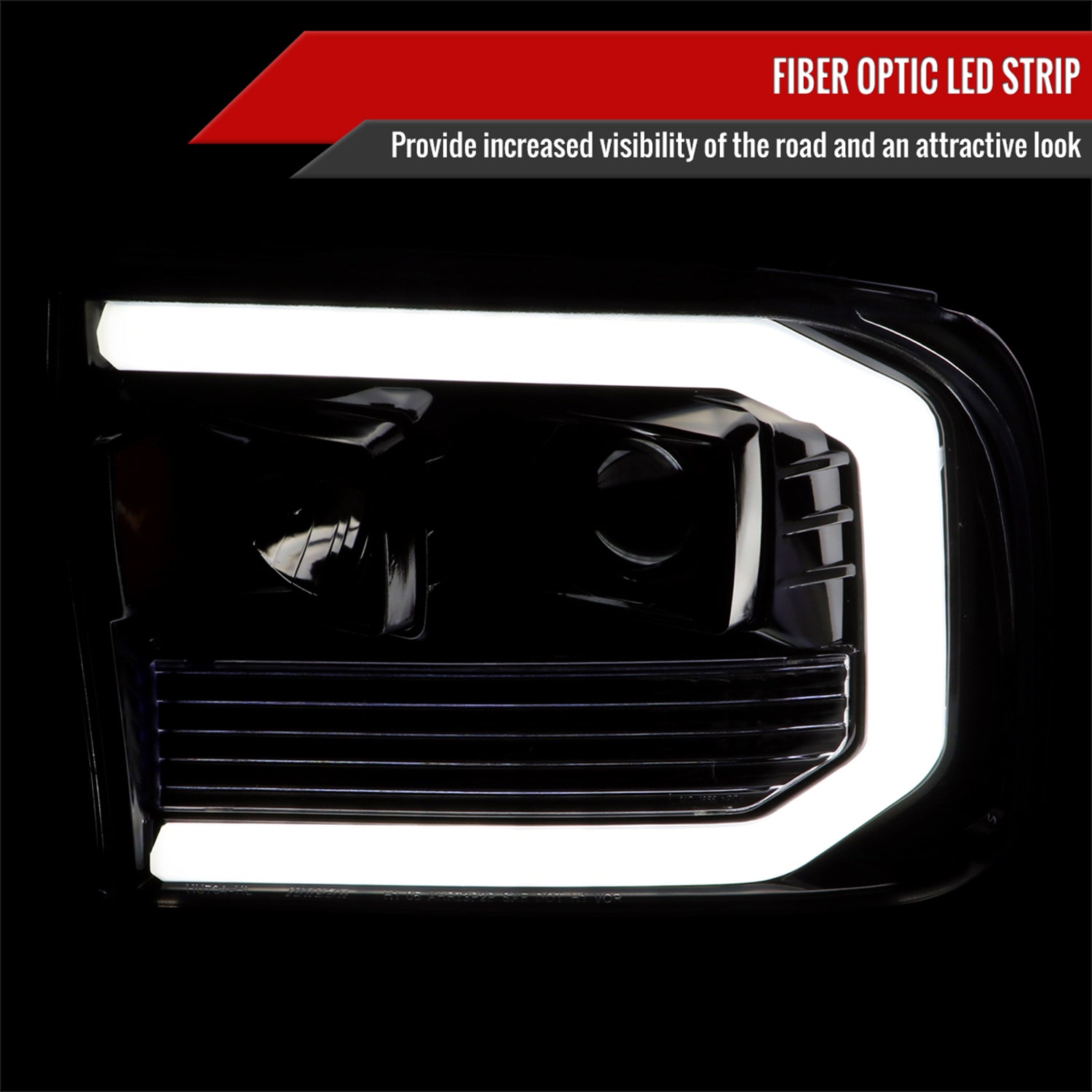 1999-2004 Ford F-250/350/450/550 / Excursion LED Bar Headlights Black/ Smoke