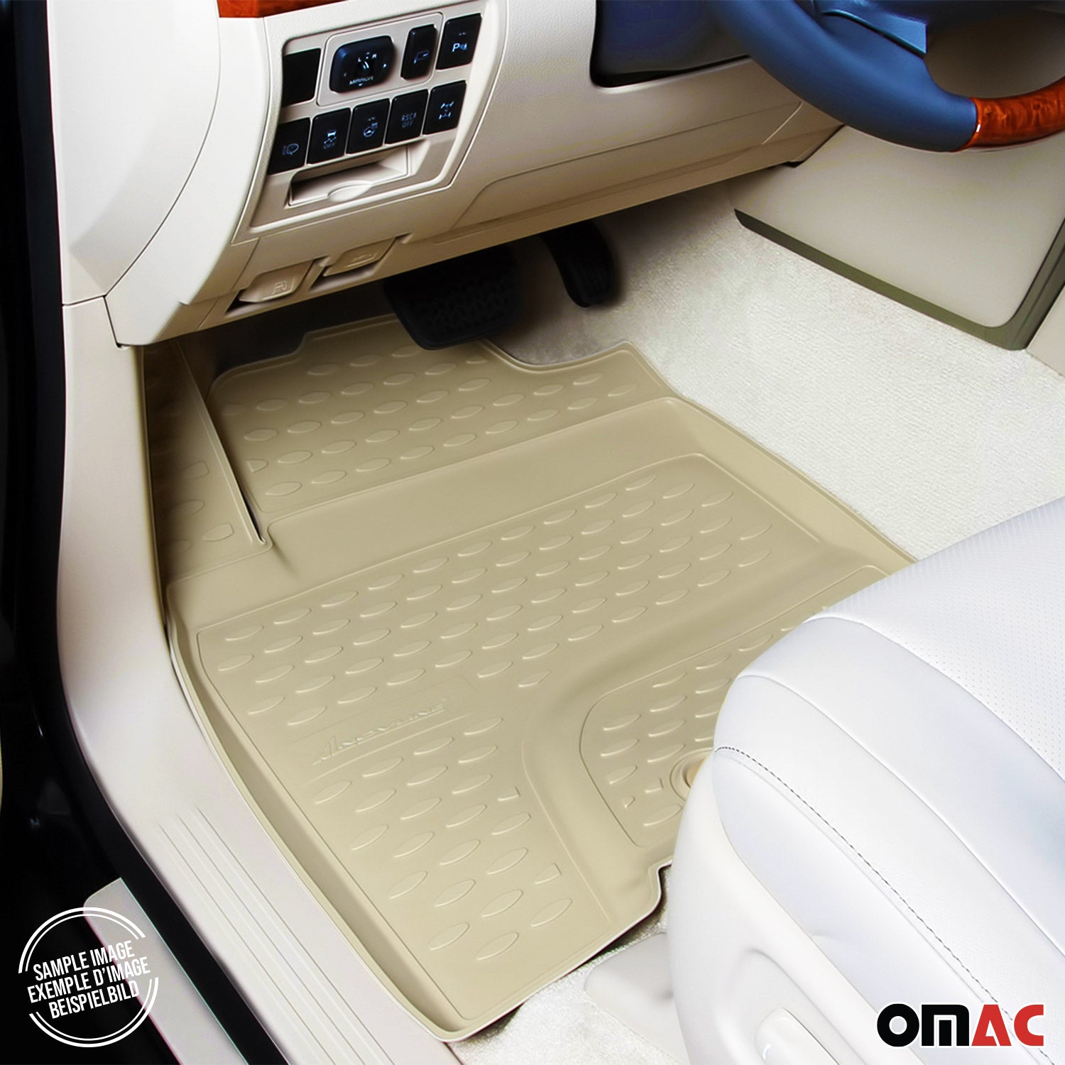 2012-2018 BMW 3 Series F30 Sedan Floor Mats Cargo Liner Full Set Beige and Black
