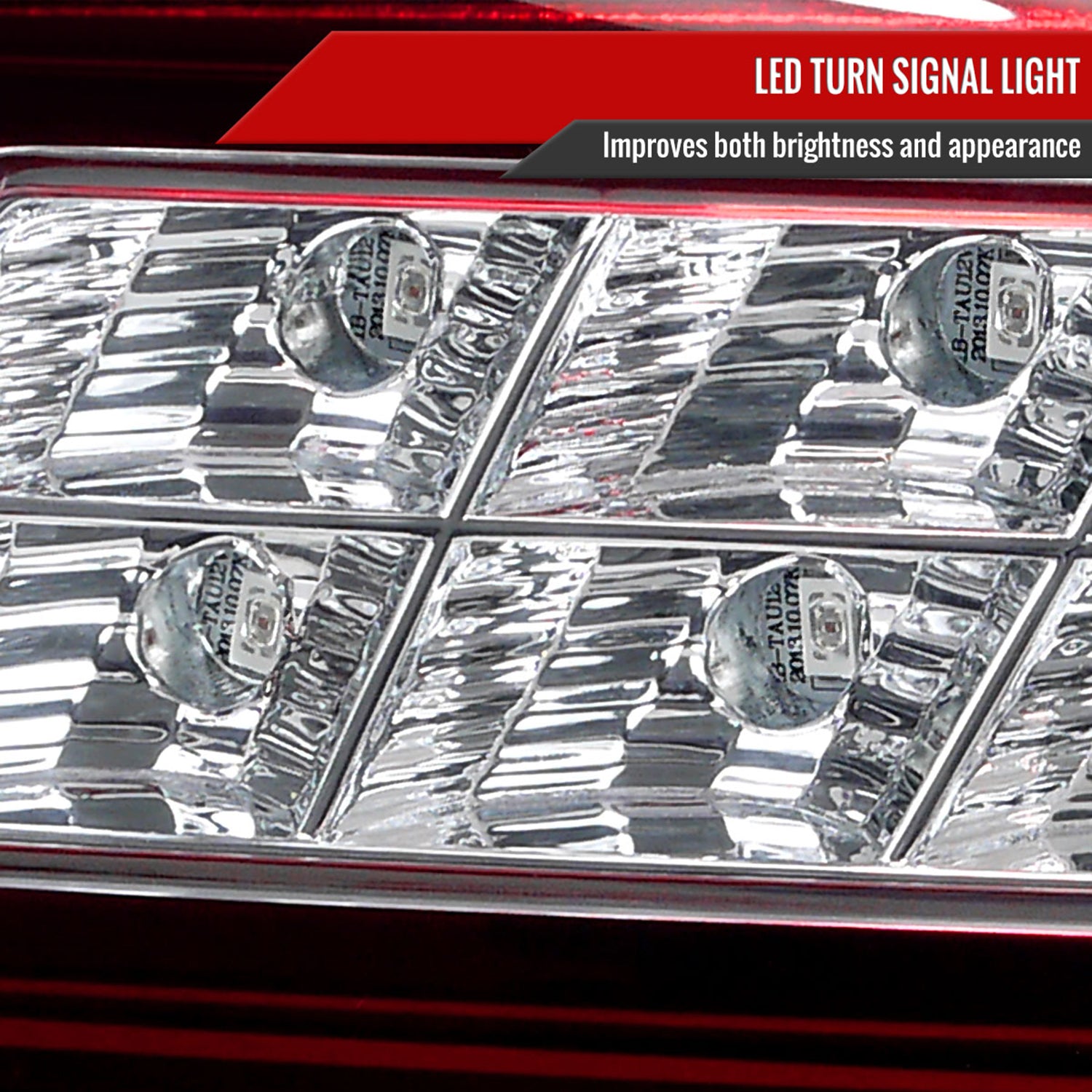 2007-2009 Lexus LS460 LED Tail Lights & Trunk Lights Chrome Housing/Red Lens