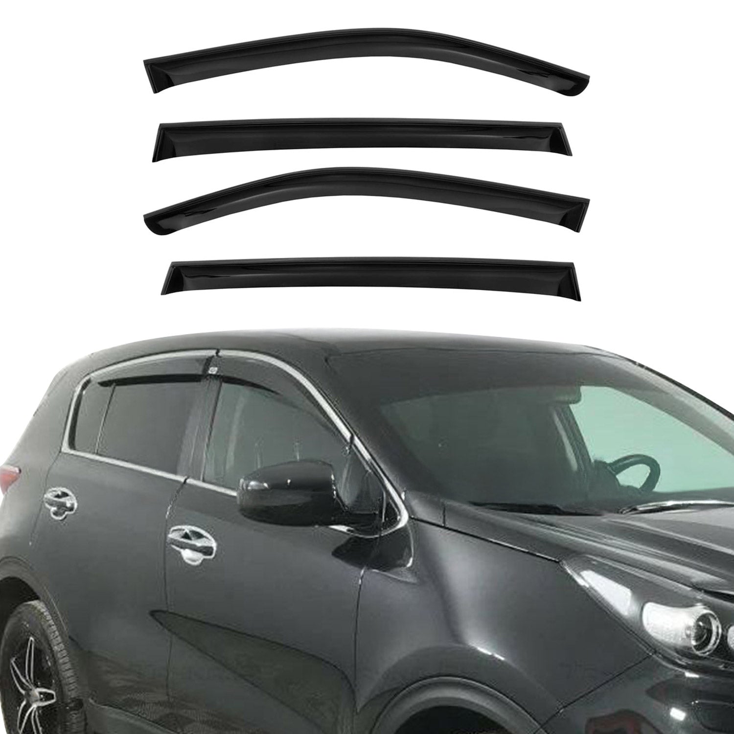 2017-2022 Kia Sportage Window Visor Vent Rain Deflector 4Pcs Smoke