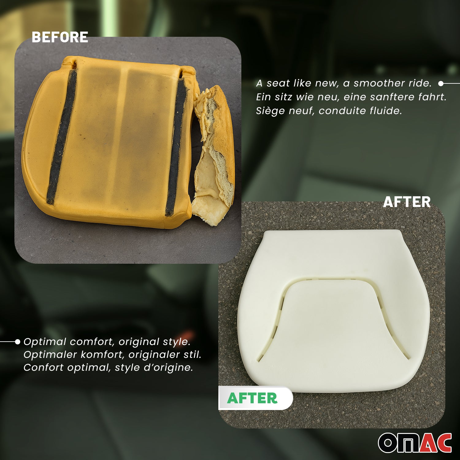 1992-2003 Volkswagen Eurovan Seat Cushion Foam Pad Driver Bottom 1Pc