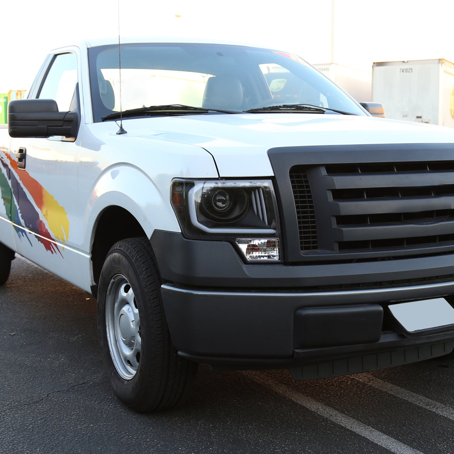 2009-2014 Ford F-150 LED C-Bar Projector Headlights Matte Black/Clear Lens