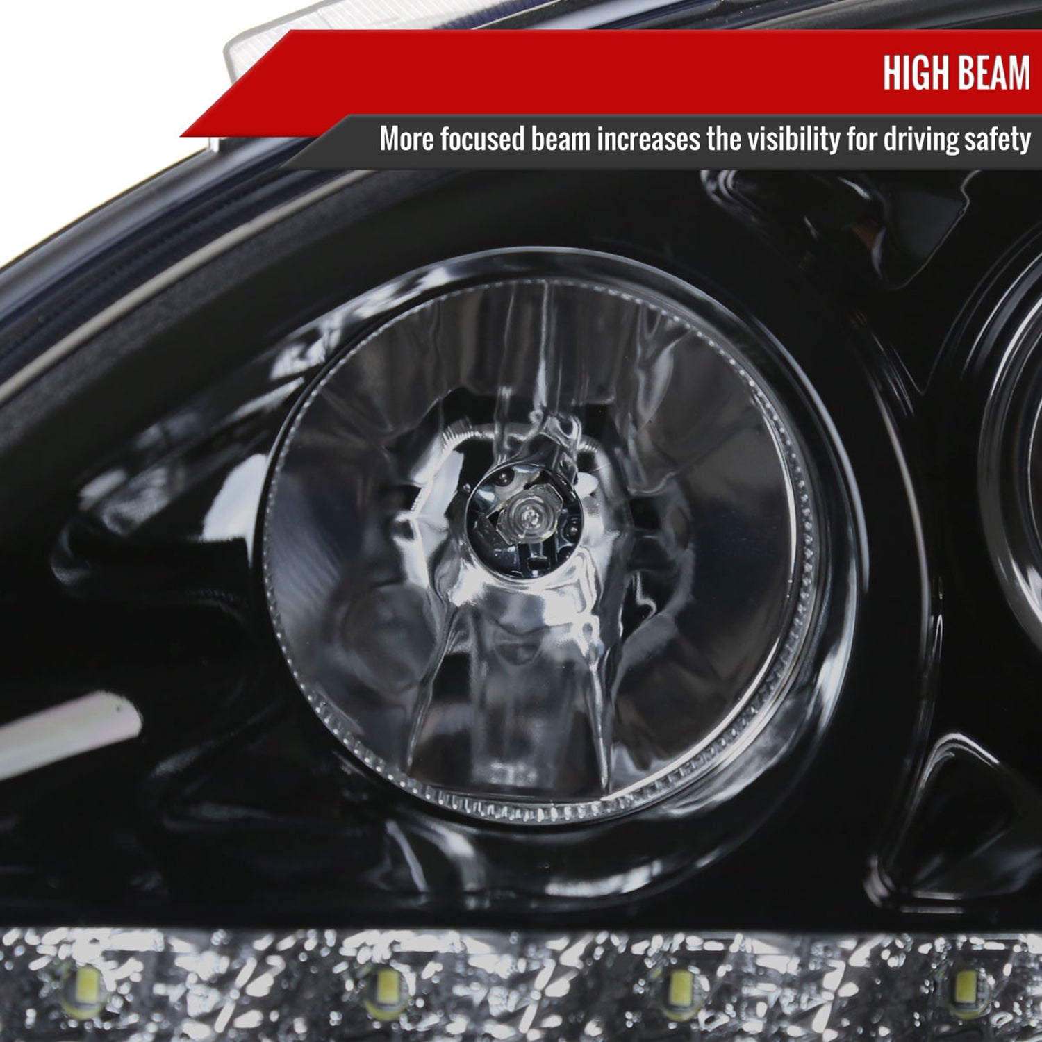 1998-2001 Mercedes Benz W163 ML Class Projector Headlights SMD LED Light Smoke
