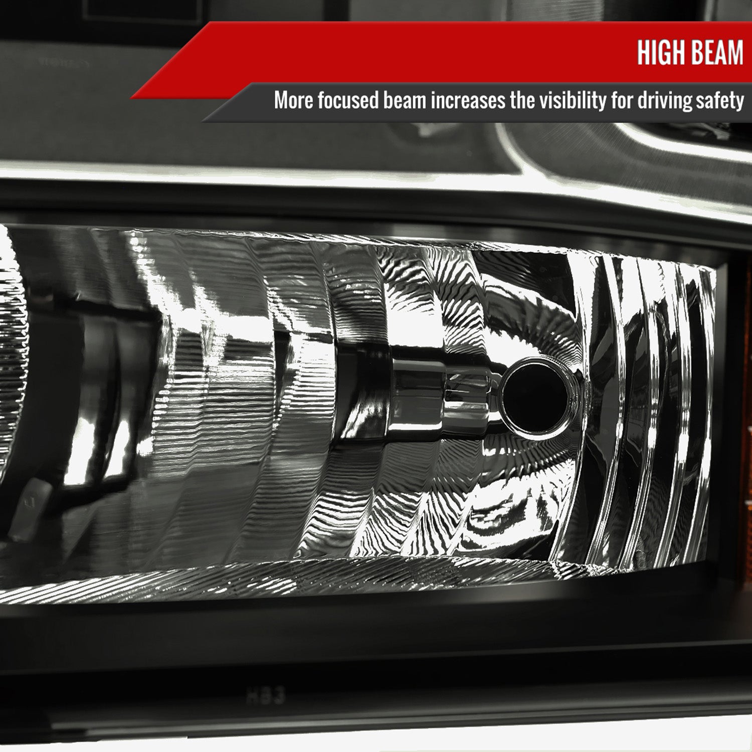 2019-2021 Chevy Silverado 1500 Factory Projector Headlight Matt Black/Smoke