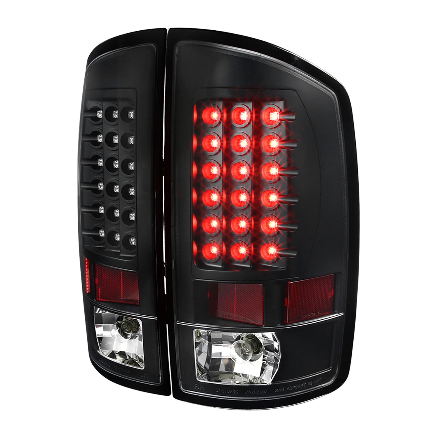 2002-2006 Dodge RAM V2 LED Tail Lights Matte Black Housing/Clear Lens