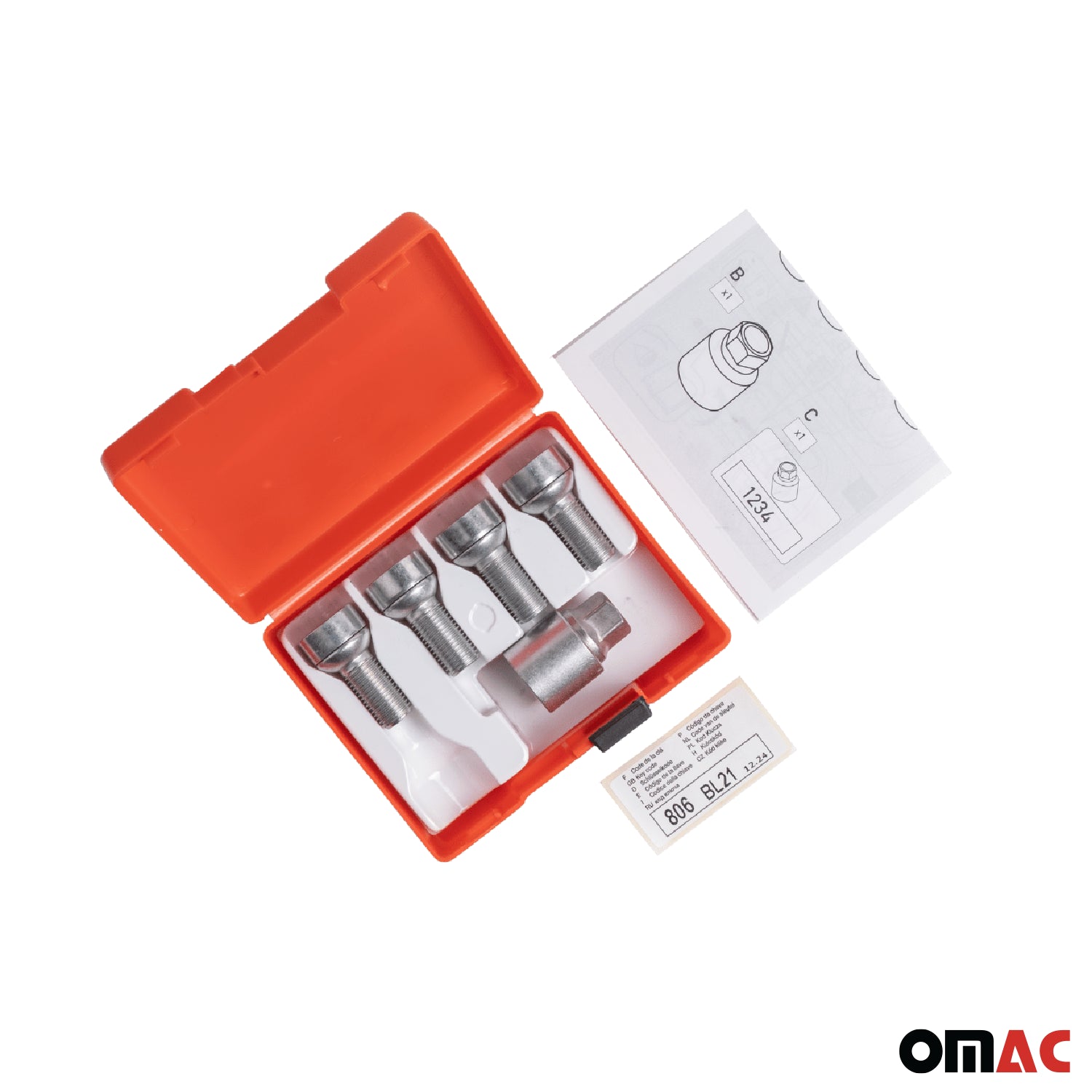 Wheel Lock Kit for Volvo V60 V60 Cross Country M14X1,5 Bolt Silver 4Locks