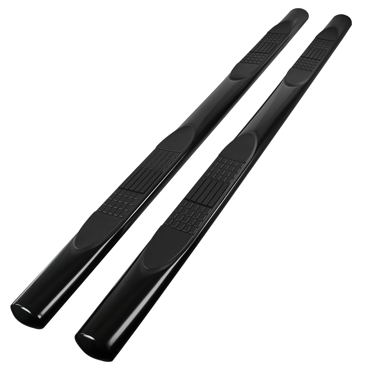 2005-2021 Toyota Tacoma Double Crew Cab 4" Black S.Steel Side Step Nerf Bars