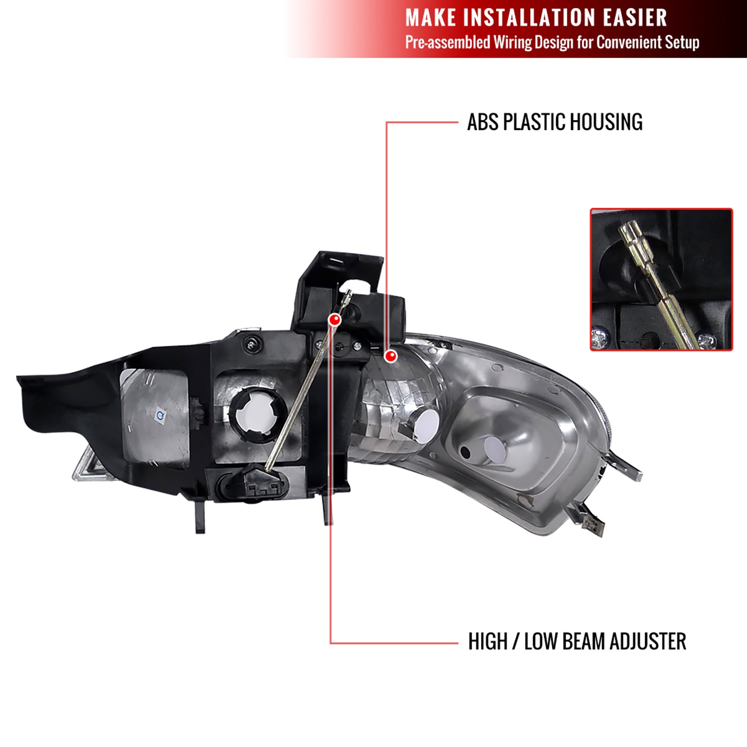 1997-2005 Chevy Venture Pontiac Montana/Trans Sport Crystal Headlights Chrome