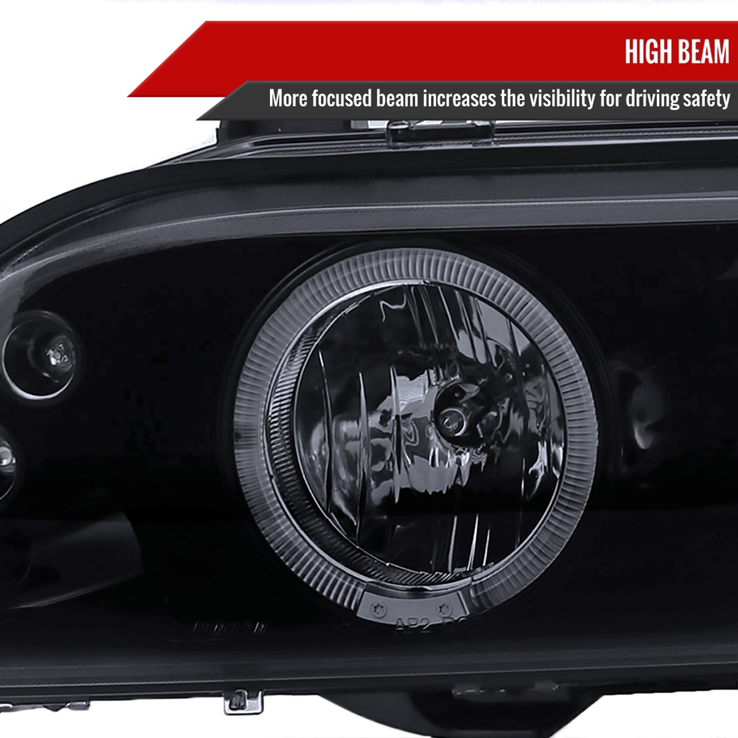 1996-2003 BMW E39 5 Series Dual Halo Projector Headlights Glossy Black/Smoke