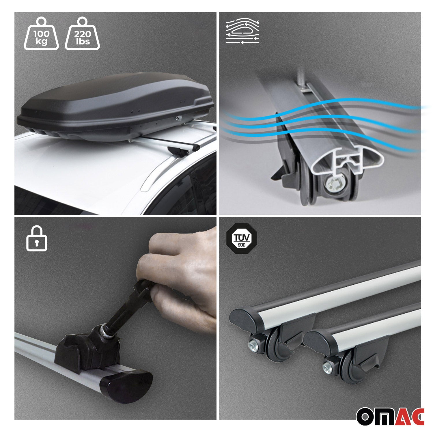 2013-2022 Buick Encore Roof Rack Cross Bars Silver