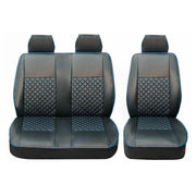 2015-2026 Ford Transit Leather Front Car Seat Covers Protector Black Blue