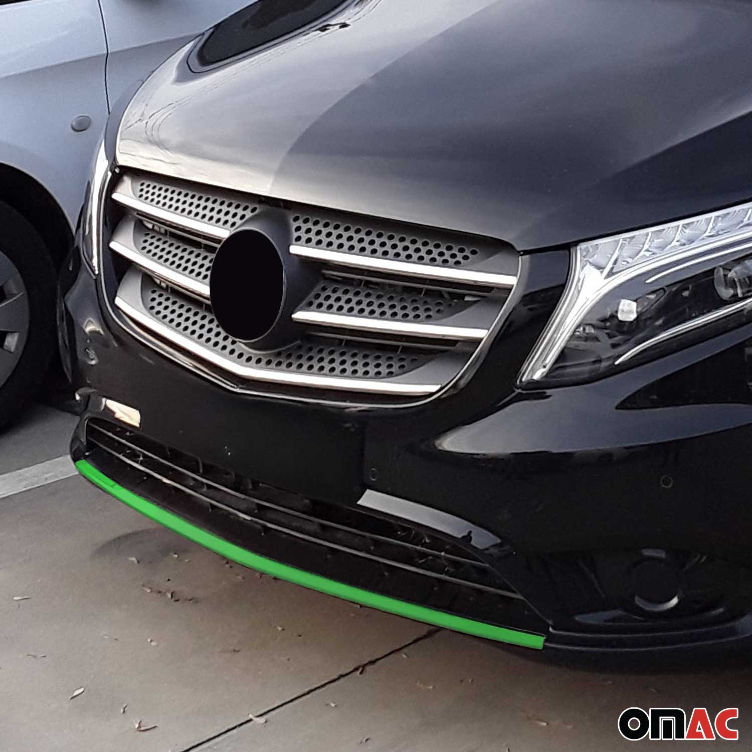 2016-2024 Mercedes Metris Front Bumper Grill Trim Molding S. Steel Green
