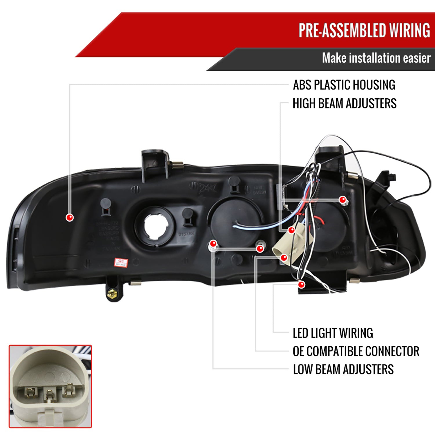 2000-2003 Nissan Sentra Dual Halo Projector Headlights Glossy Black/Smoke Lens